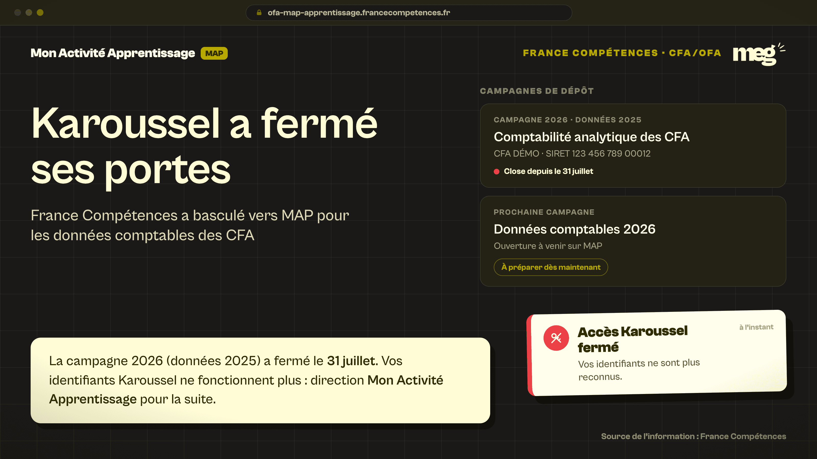 Karoussel a fermé ses portes : votre CFA a-t-il basculé vers MAP ?
