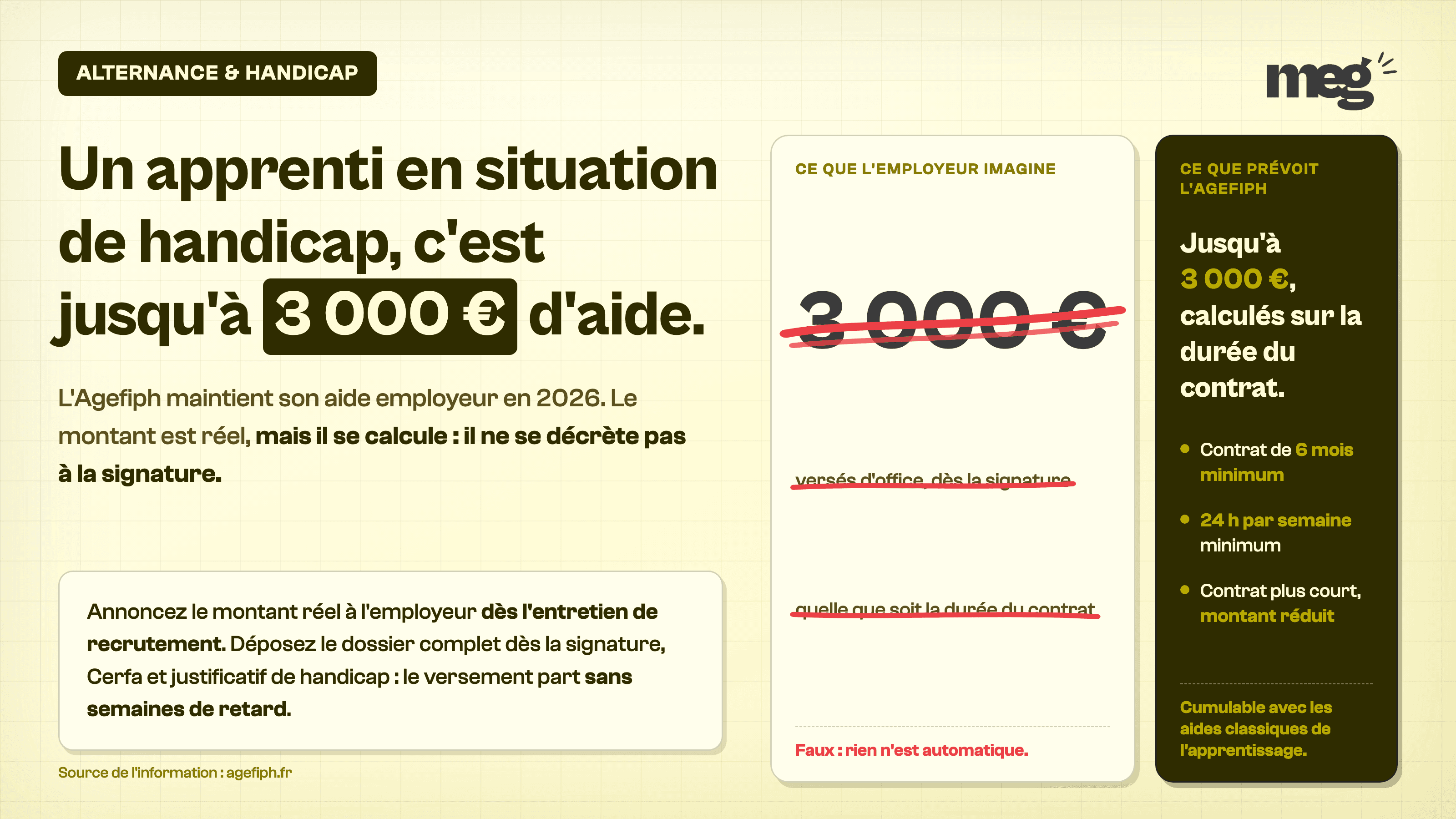 Alternance et handicap : l'aide Agefiph grimpe jusqu'à 3 000 € pour l'employeur