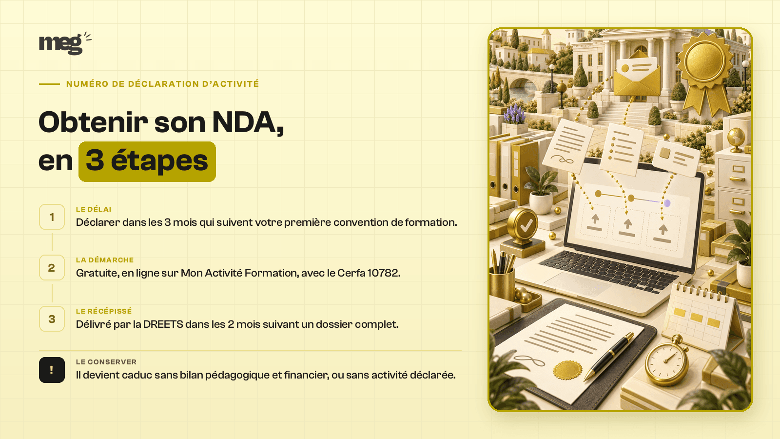 NDA organisme de formation : comment l'obtenir et ne jamais le perdre (guide 2026)
