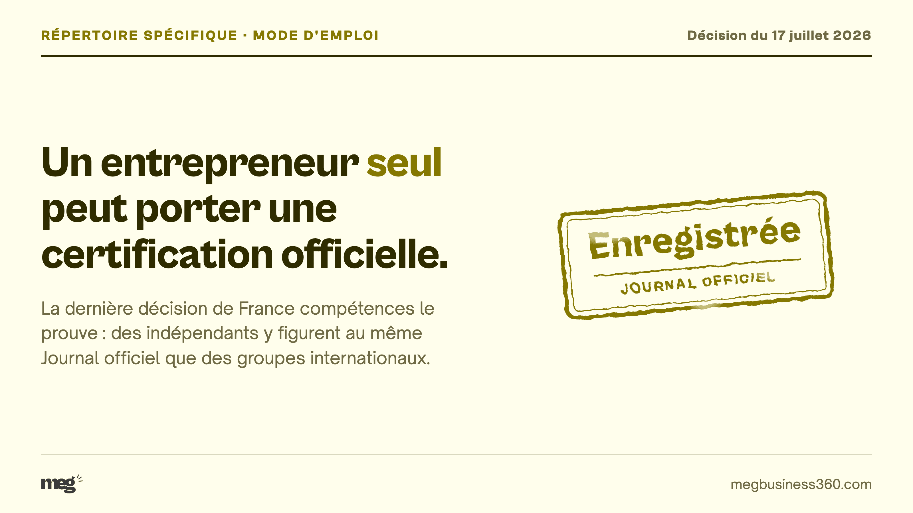 83 certifications enregistrées : pourquoi la voie de l'organisme habilité RS s'impose