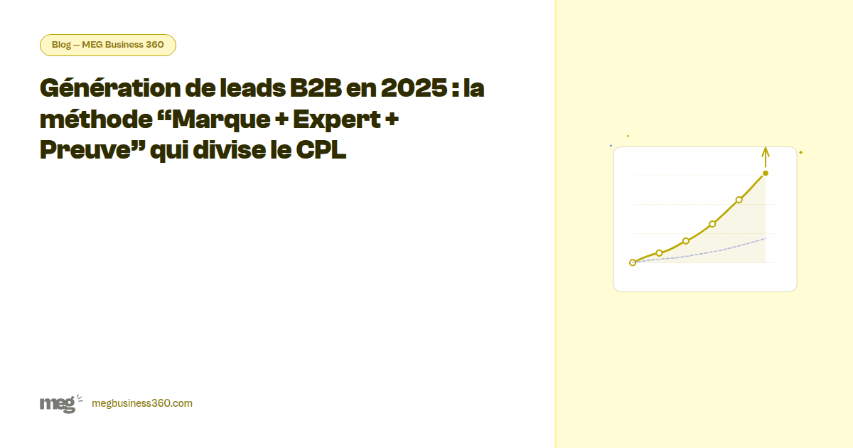 Génération de leads B2B en 2026 : la méthode “Marque + Expert + Preuve” qui divise le CPL