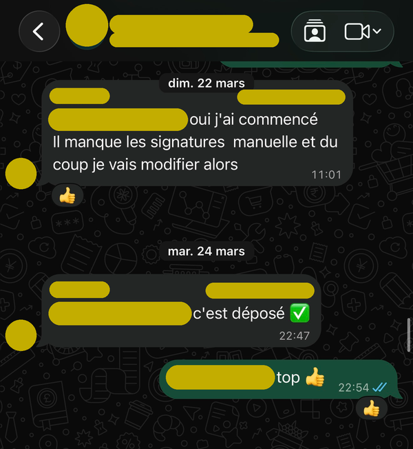 Le dossier initial est déposé