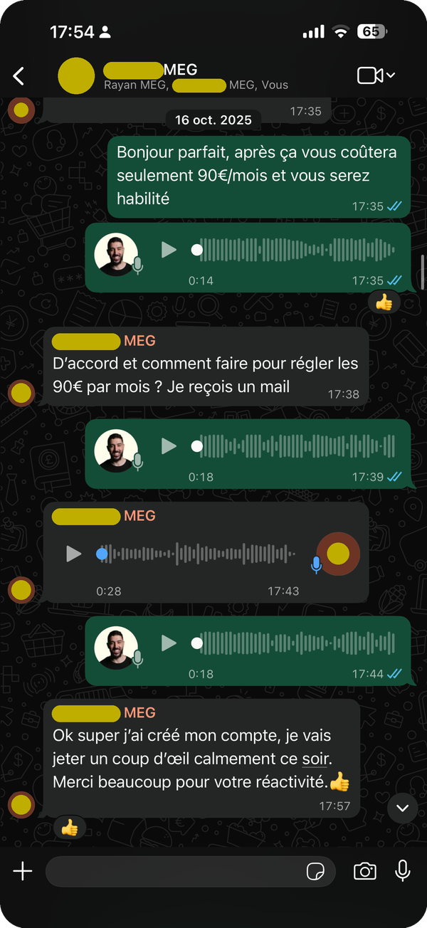 Habilitation officielle + livraison du pack conformité
