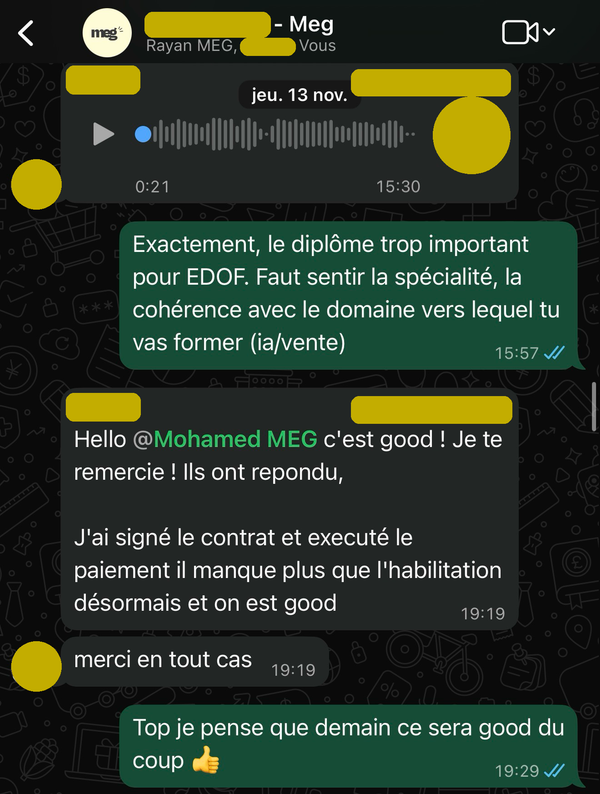Contrat signé — habilitation accordée