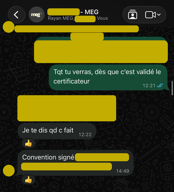La convention certificateur signée