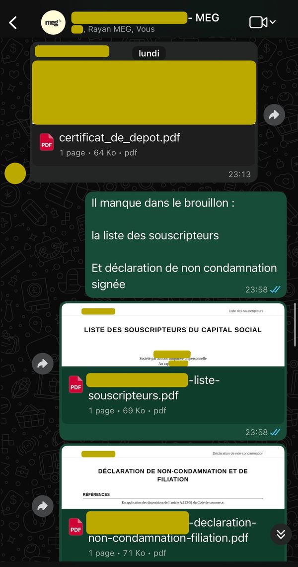 Nous préparons les pièces manquantes