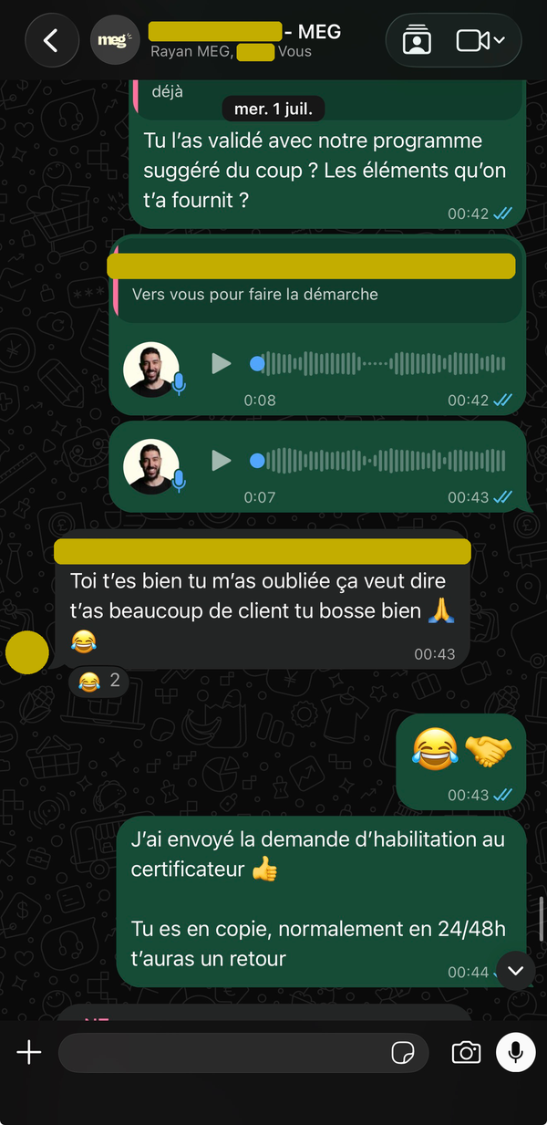 Le partenariat certificateur obtenu