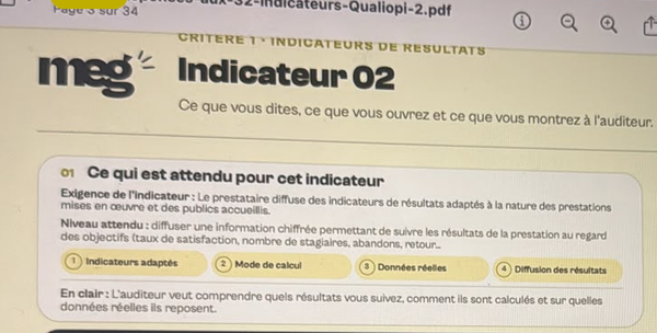 Guide personnalisé des indicateurs