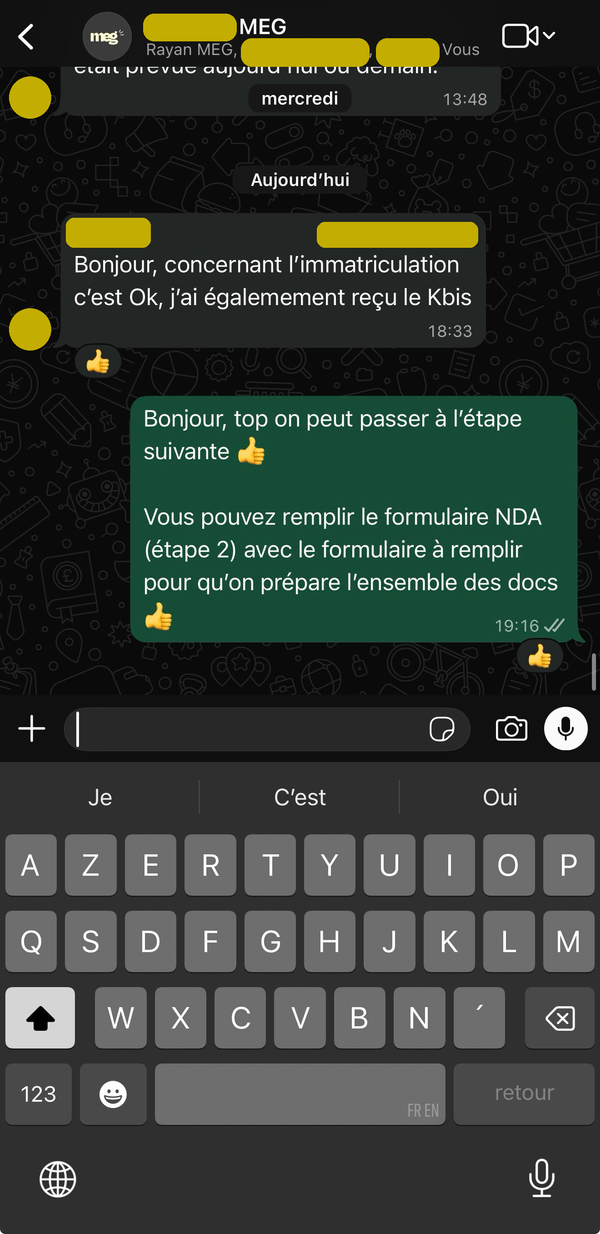 La société est immatriculée et le Kbis est reçu