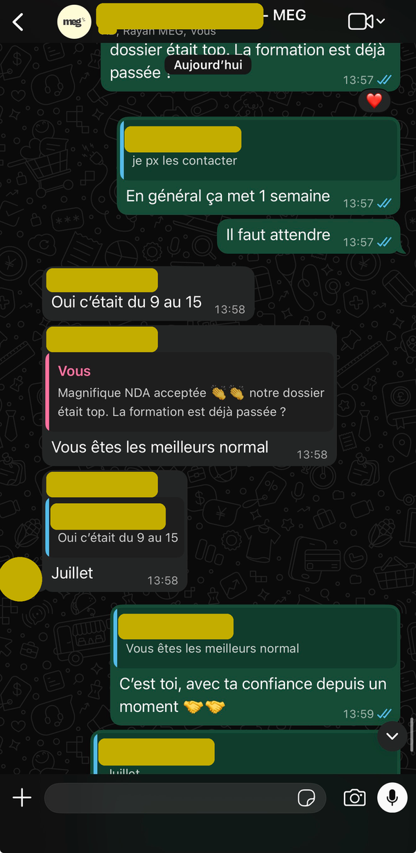Formation réalisée et retour client