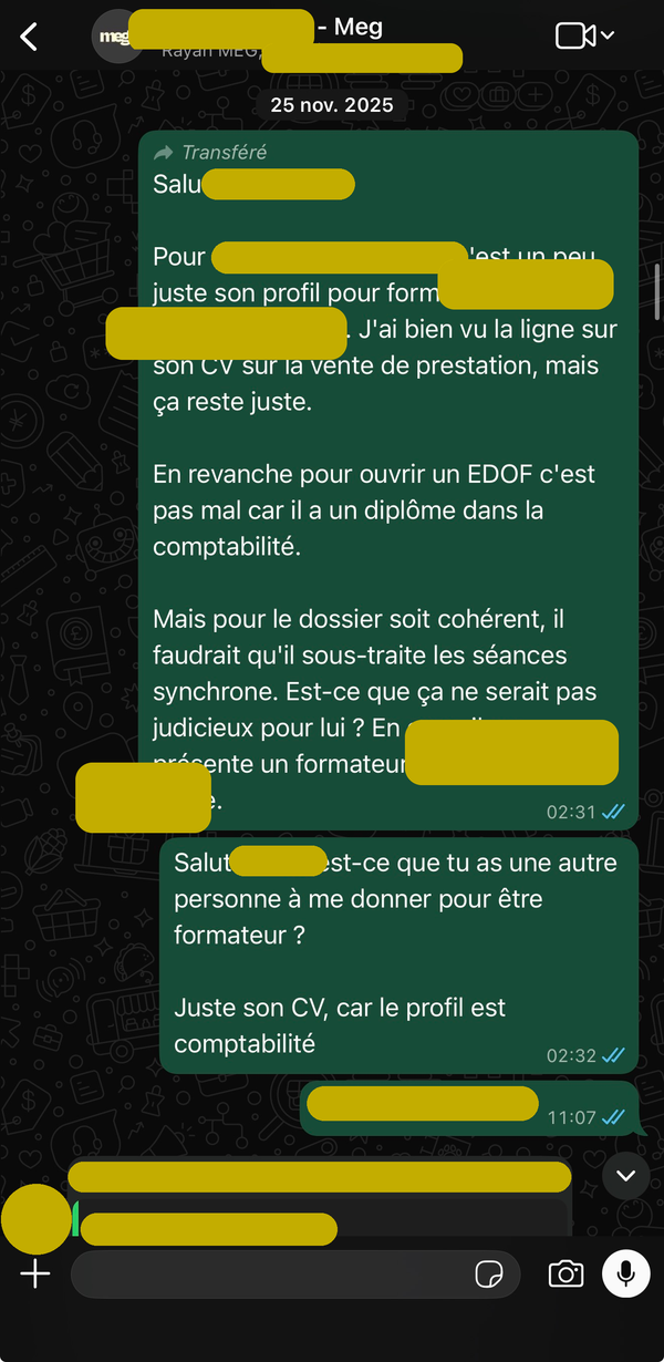 Le profil formateur est ajusté pour sécuriser le dossier