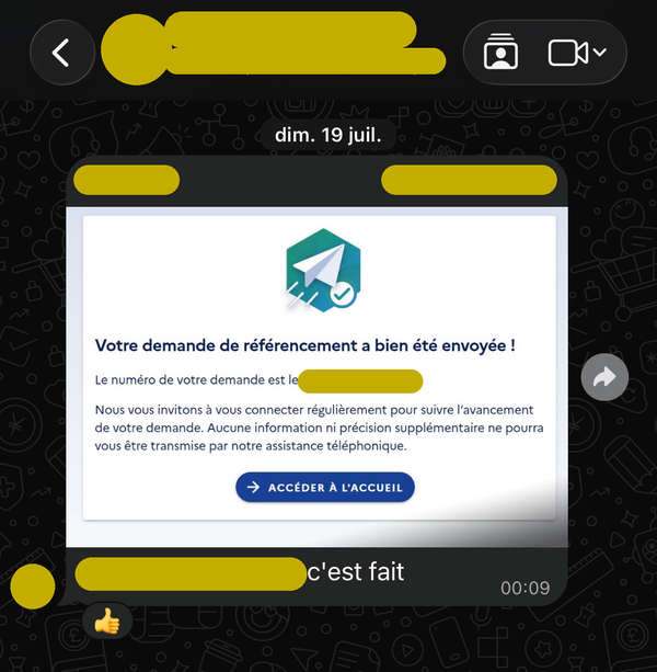 Une troisième demande est envoyée