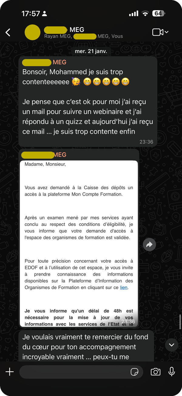 🎉 Acceptation EDOF officielle
