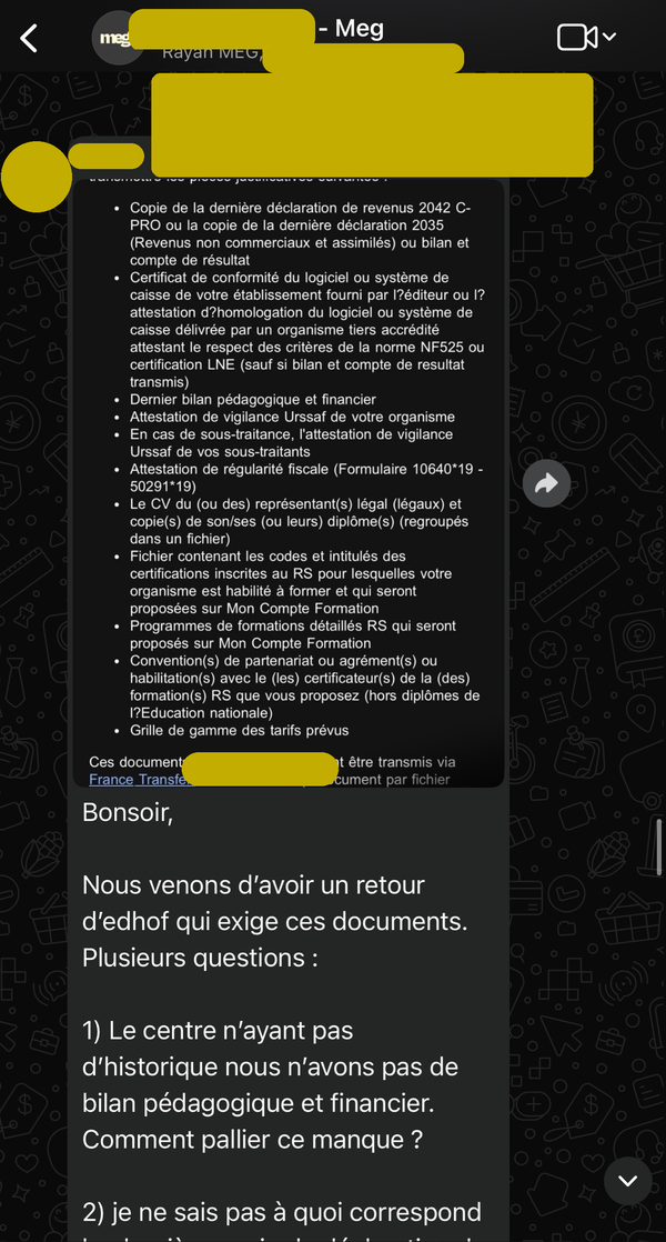 Une demande complémentaire arrive pendant l'instruction