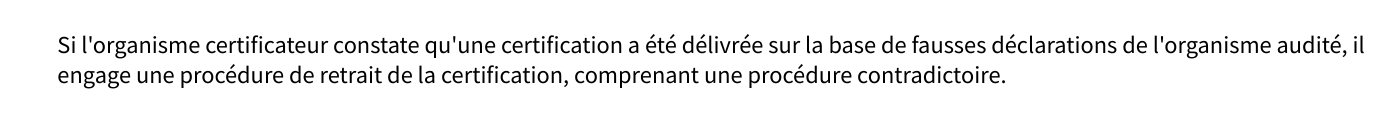 Arrêté du 6 juin 2019 : une certification délivrée sur la base de fausses déclarations engage une procédure de retrait