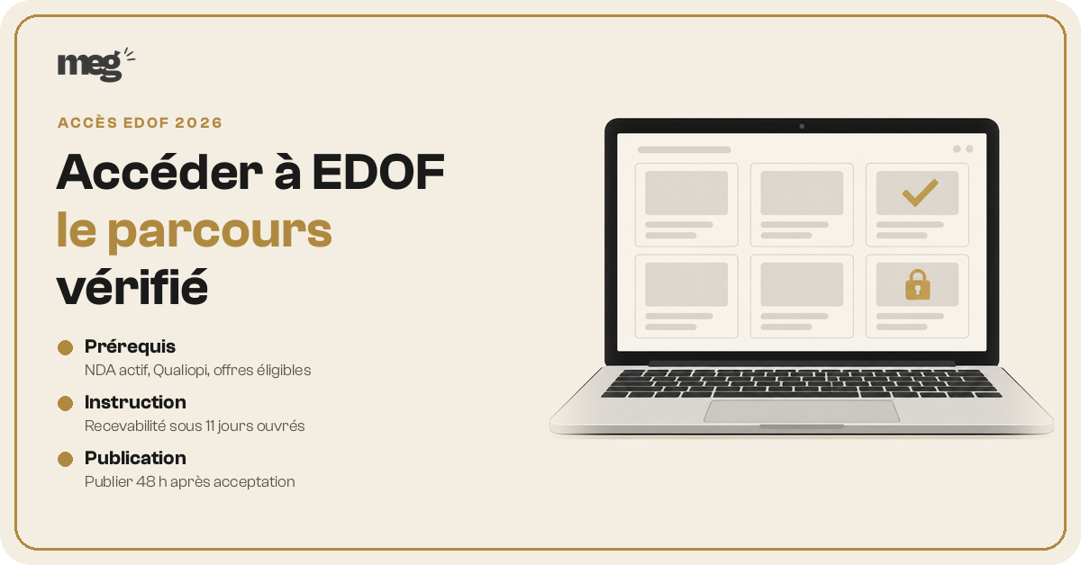 Parcours d’accès et de gestion EDOF pour un organisme de formation