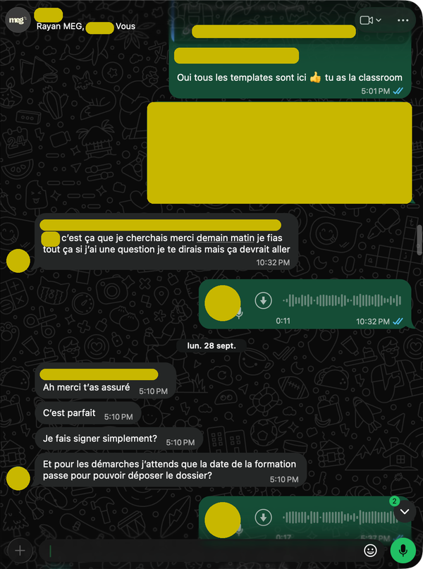 Cadrage avant le dépôt