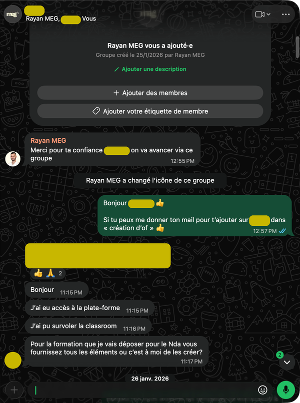 Ouverture du groupe de suivi
