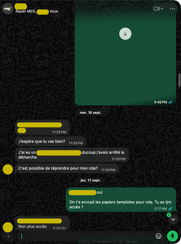 Reprise du dossier après une pause